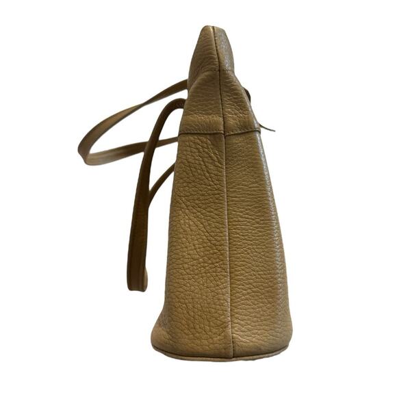 Vintage 1980s Jacob’s Authentic Cream Brown Leather Cowhide Women’s Handbag - Picture 8 of 8